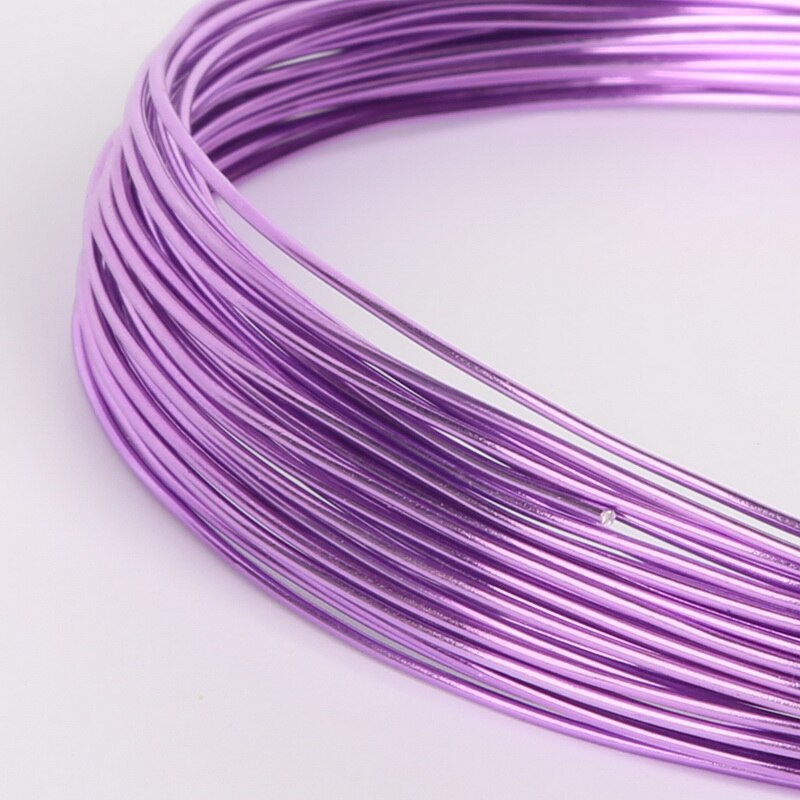 Aankomst Aluminium draad Zachte Metalen Bloemisterij draad Diffierent Kleur Ronde Vormige Diameter 1mm Voor Handgemaakte Naaien Accessoires: purple