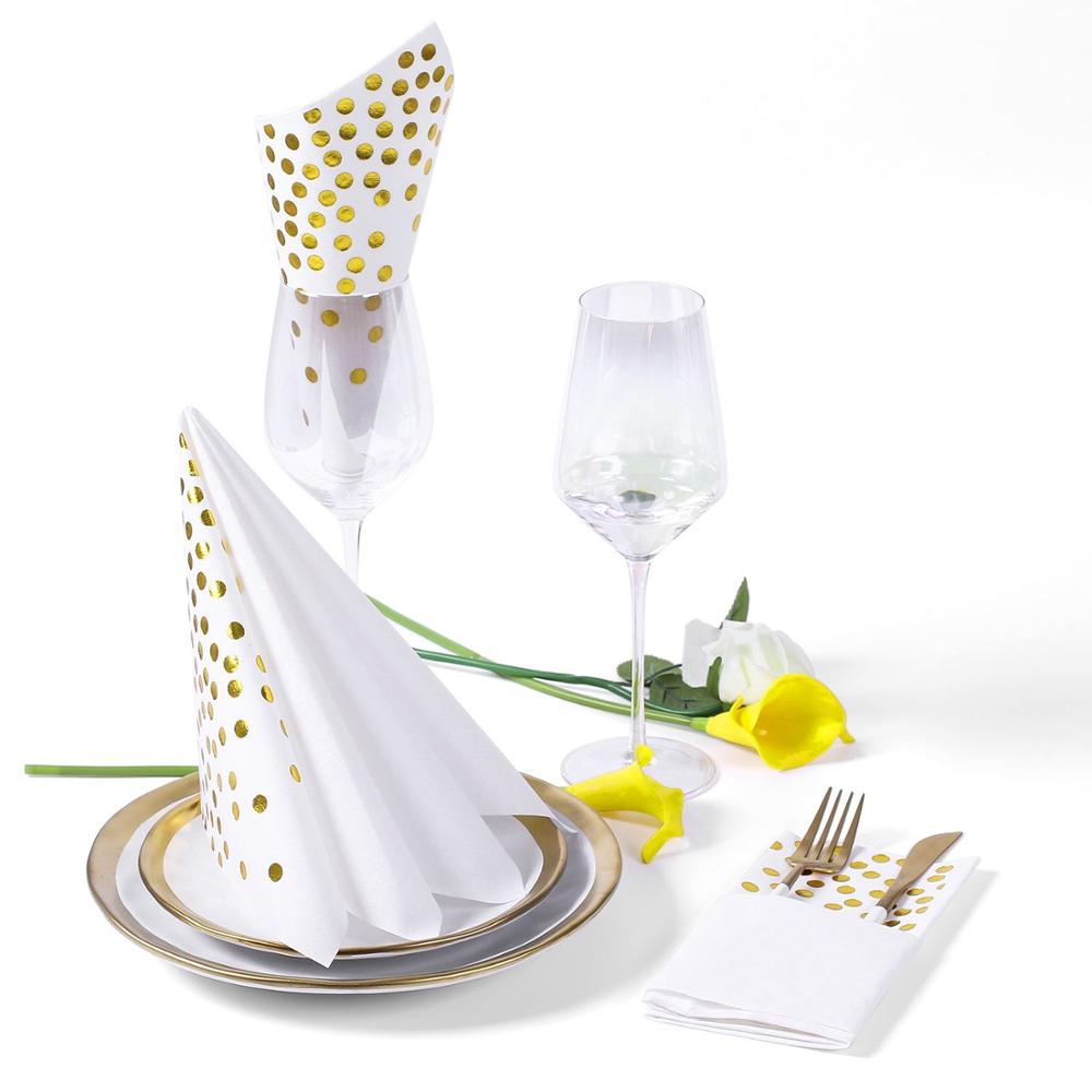 YUWEN Servetten Doek 10Pcs Bruiloft Servetten 30X30Cm Hoge Dichtheid Overlock Vierkante Satijn Stof Tafel Diner Servet Voor Feestdecoratie