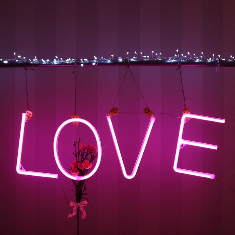 Nachtlampje Neon Alfabet Lamp 26 Letters Led Voor Verjaardag Wedding Party Slaapkamer Muur Opknoping Decor Light Night