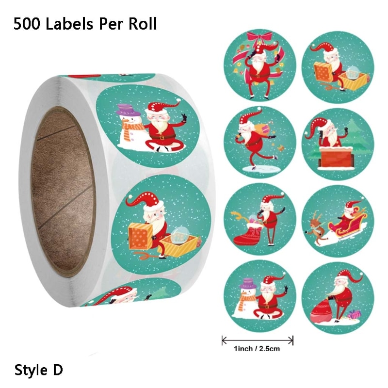 500 stk god jul håndlaget klistremerke kortboks pakke santa takk etikett forsegling klistremerker bryllupsfest forsyninger: 4