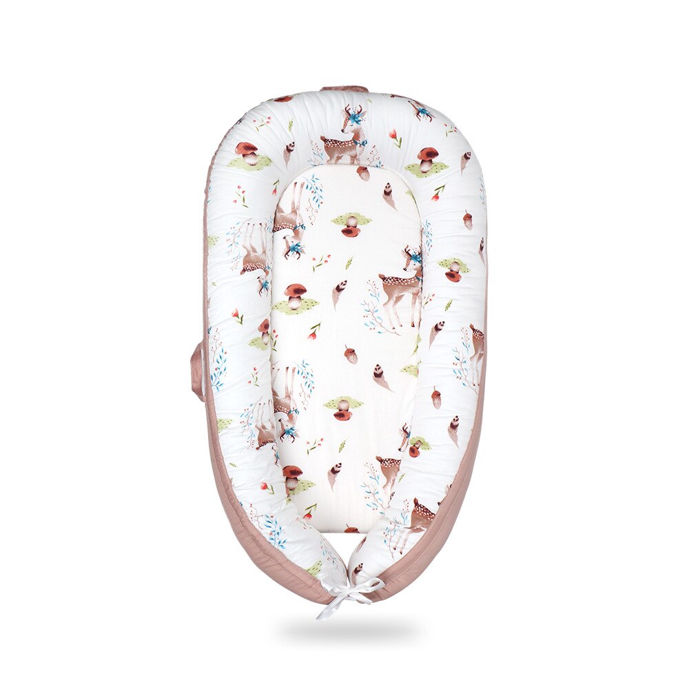 90x50cm Newborn Baby Lounge Essential Baby Nest Toddler Travel Nest Bed with Pillow Infant Portable Crib Cotton Cradle: 4