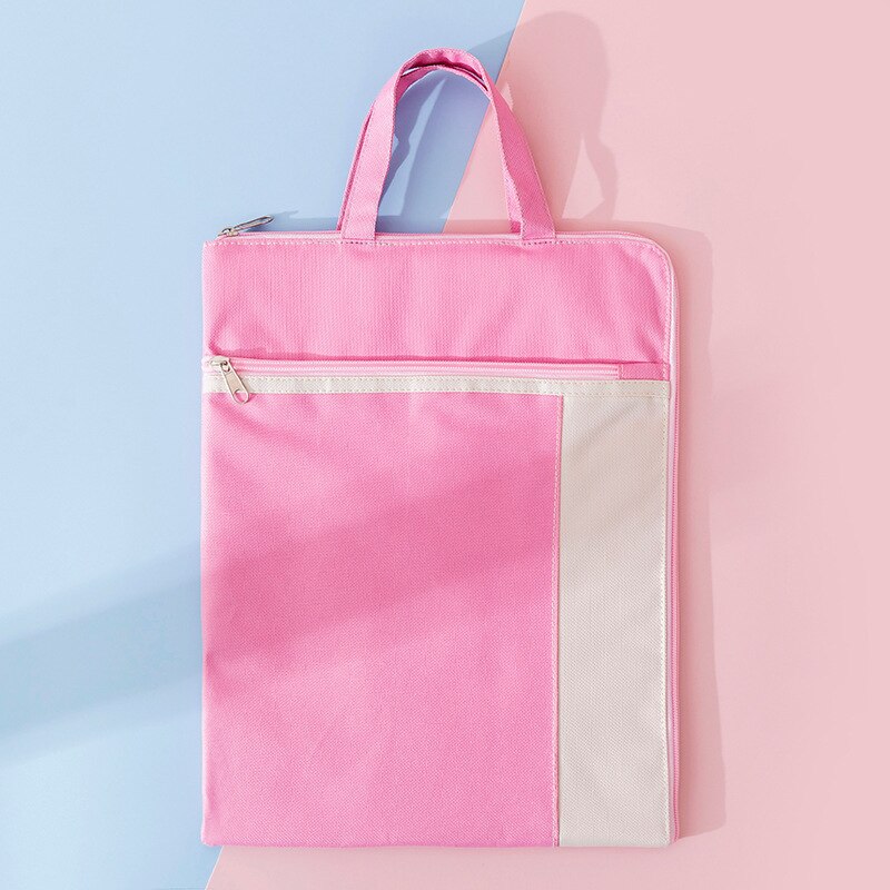 Yisuremia Multi-Function Canvas Bag Fabric File Folder Documents Bag Notebook Storage Organizer Handbag Office School Supplies