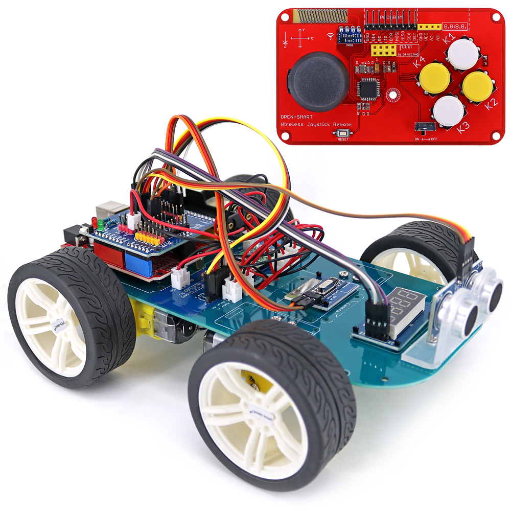 4WD Draadloze Joystick Afstandsbediening Rubber Wiel Gear Motor Smart ...