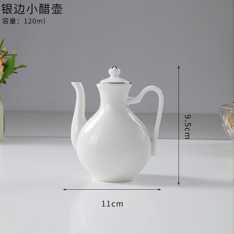 Dining Table Oil Bottle No Drip Dispenser Cooking Ceramic Oil Bottle Container Storage White Cosas De Cocina Kitchen Tool OC50TL: 120ml  B