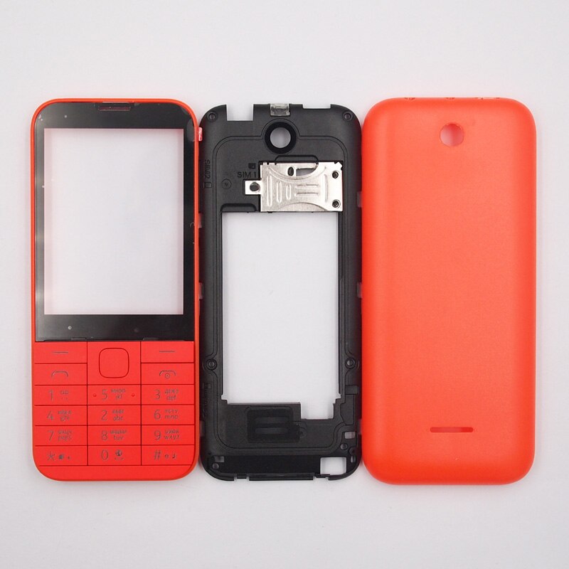 BaanSam Colorful Housing Case For Nokia 225 N225 With Russian Keyboard: Red