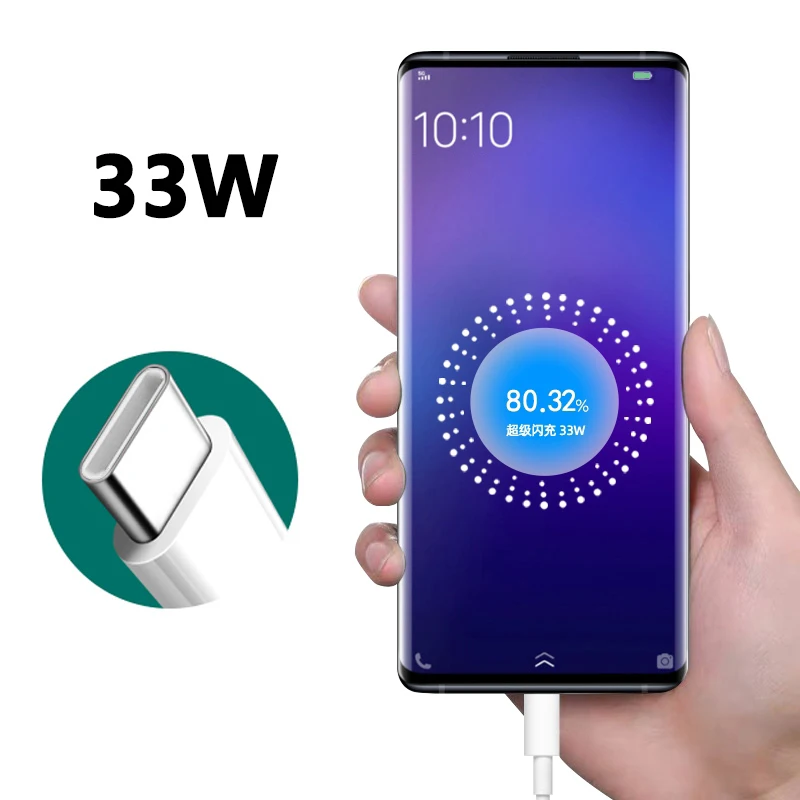Smile VOOC-Câble de Charge USB Type C, Chargeur pour OPPO Pad Air A73 A53s A93 A33 A32 A53 A72 A74 A54 AHuns A73 A53s 5G, 33W