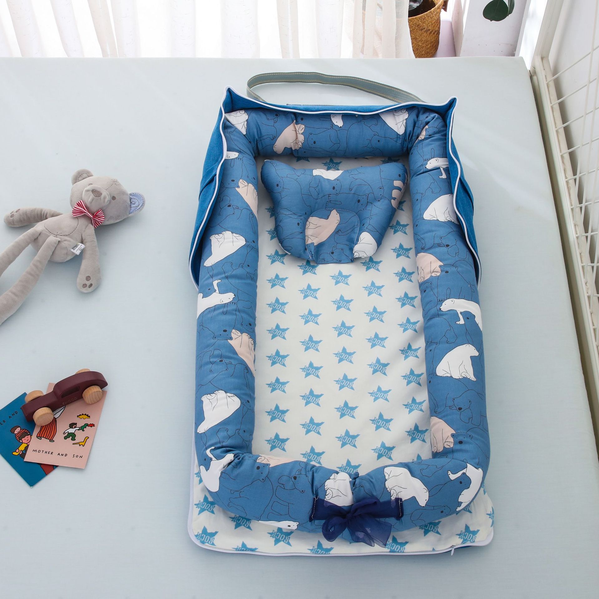 Portable Baby Bed For Boys Girls Travel Bed Infant Cotton Cradle Crib Baby Bassinet Multifunction Foldable Newborn Bed Babynest: A10