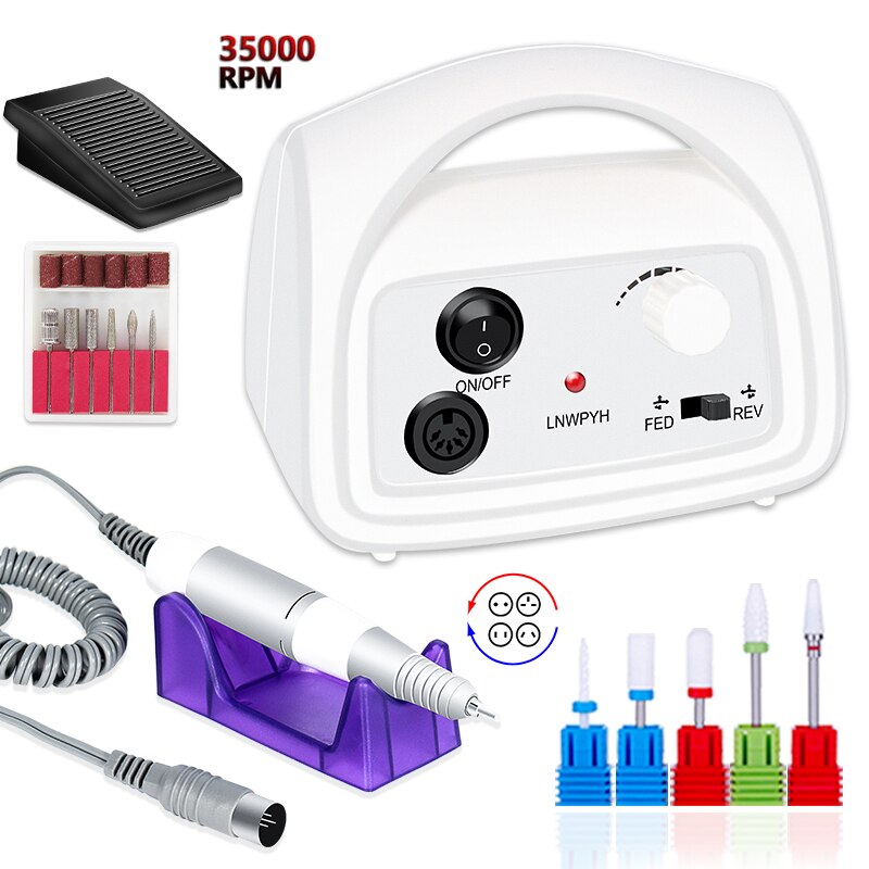 Perceuse à ongles électrique 35000RPM, fraise pour manucure et pédicure, en céramique, outil d'art des ongles