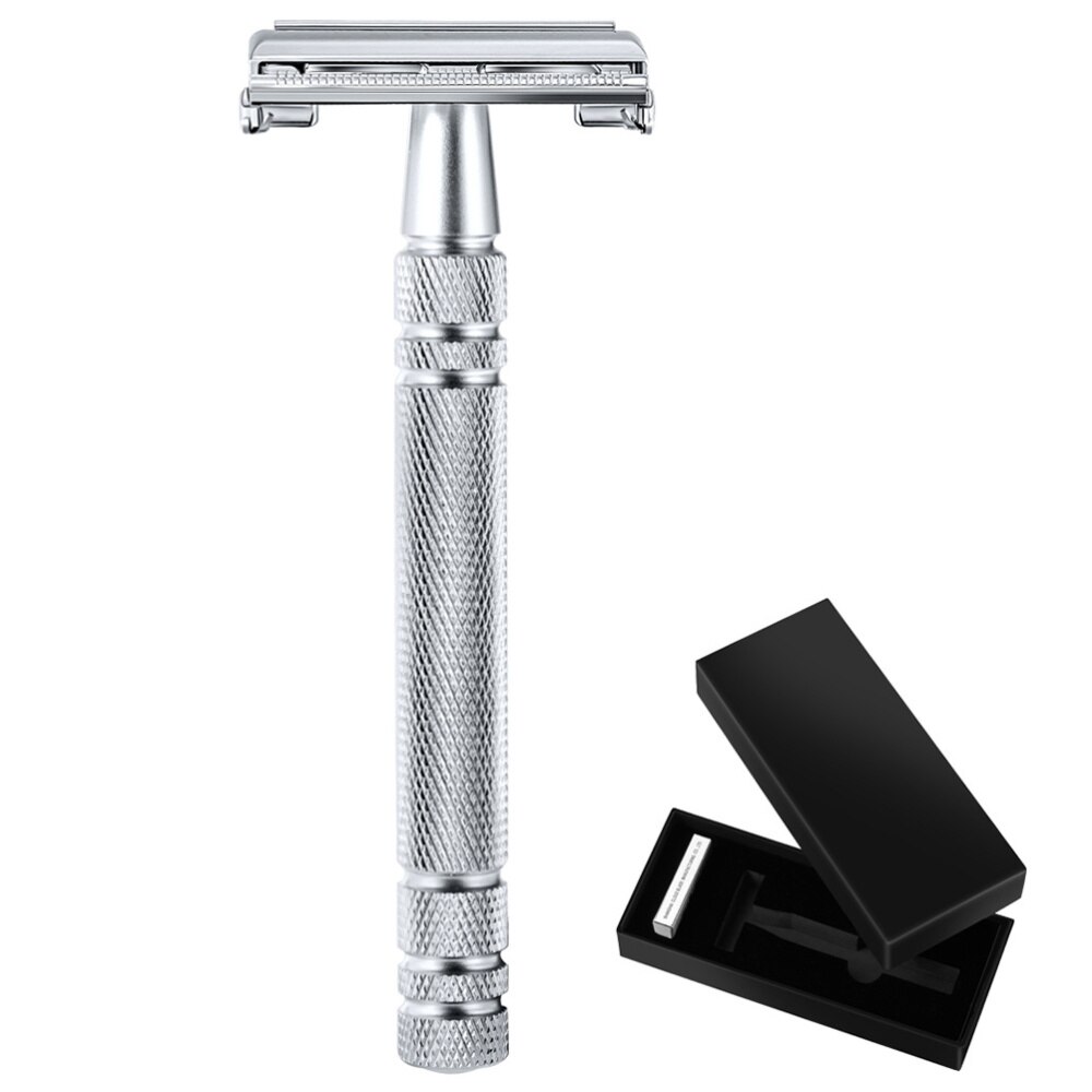 Säkerhetsrakhyvel i rostfritt stål ögonbrynshyvel manuellt rakverktyg klassisk rakhyvel halkfritt långt handtag manuell rakhyvel: Default Title