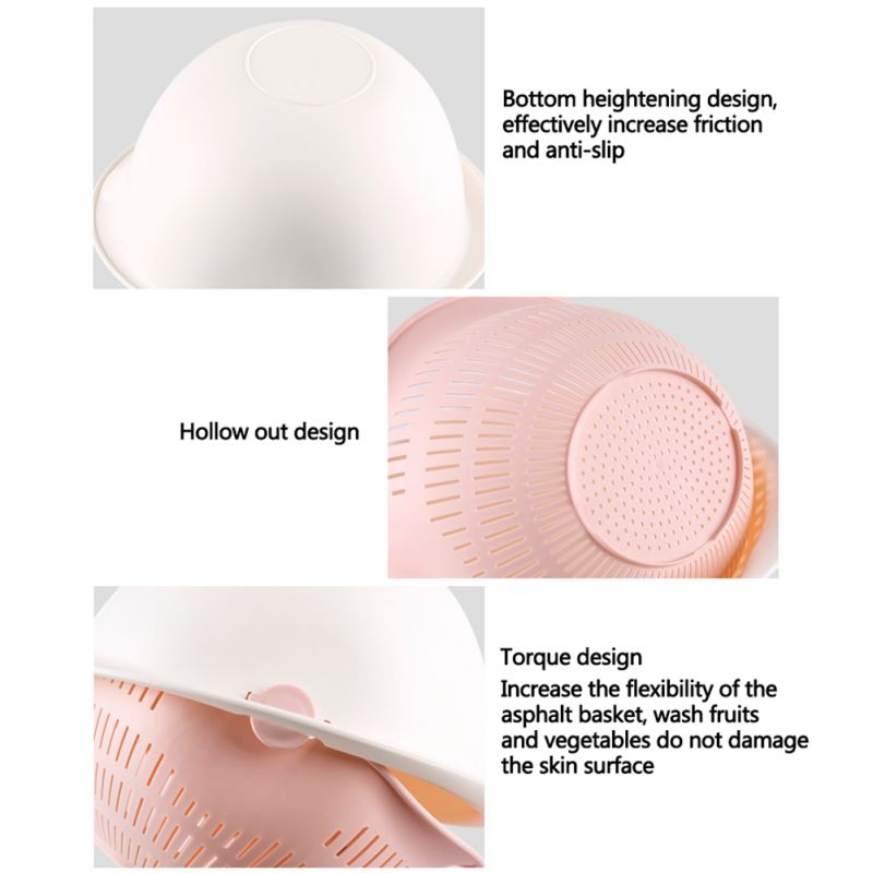 Kitchen Fruit Storage Basket Multi-Function Double-Layer Fruit Basket Vegetable Cleaning Drain Basket Kitchen Storage