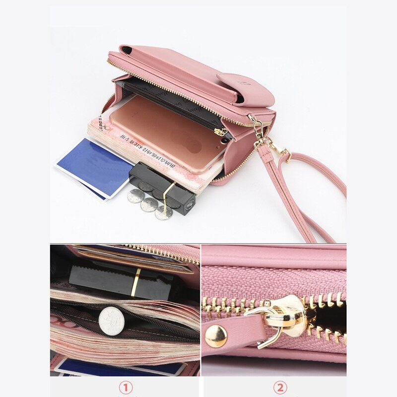 Baellerry dam vertikal plånbok clutchväska fritidsväska multifunktionell liten crossväska mobiltelefonväska