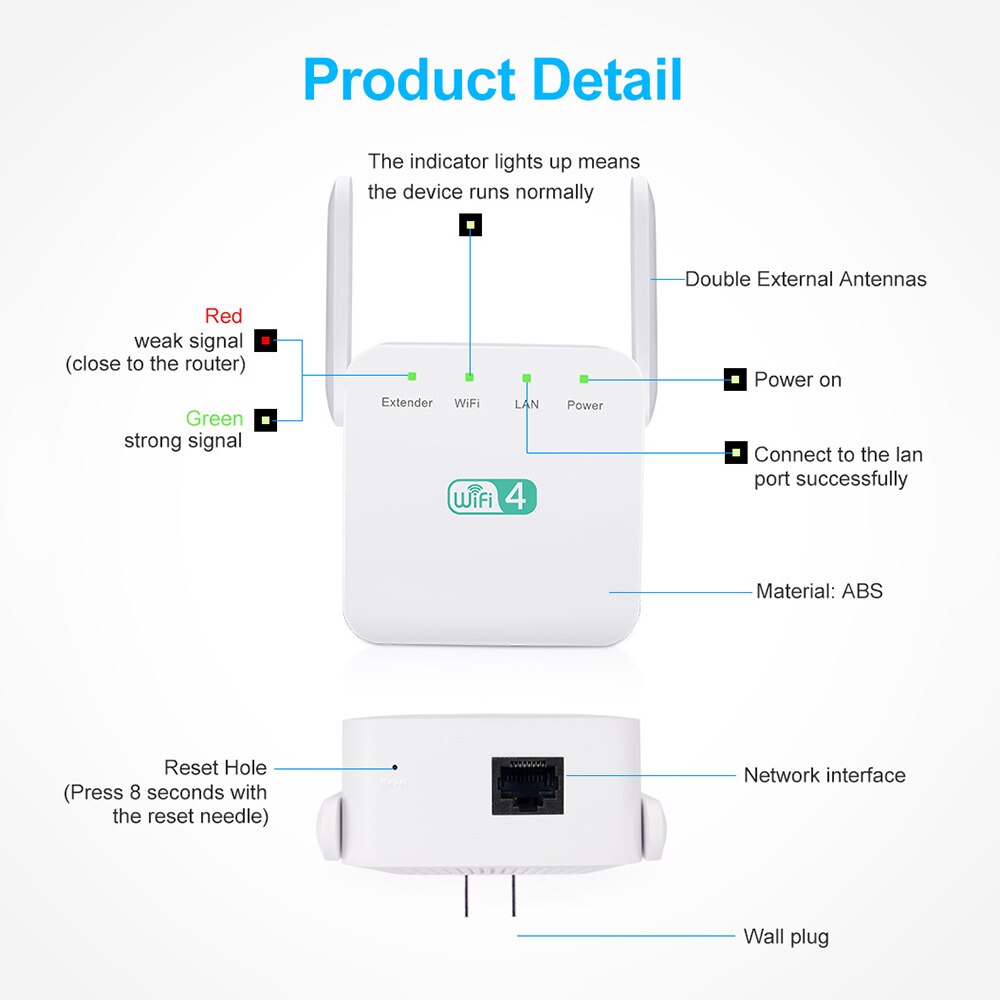 5G Repeater WiFi Long Range Network Wi-fi Booster 1200Mbps Wifi Extender Wireless Router Signal Wi fi Amplifier Wi-fi Repeater