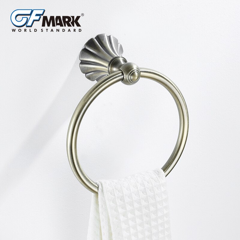 GFmark Antieke Handdoek Ring Houder Brons Geborsteld Europese Stijl Badkamer Hanger Badkamer Accesoires Vintage Wc Handdoek Ringen
