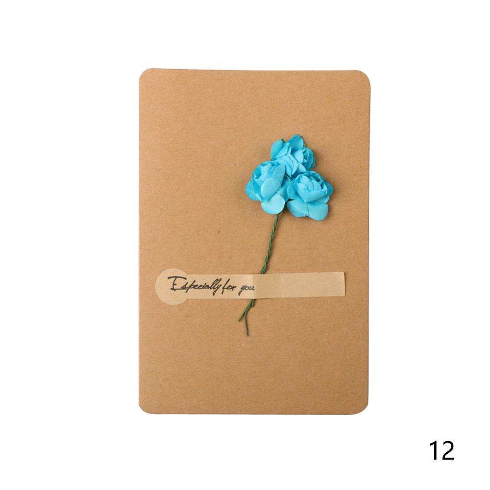 Uitnodigingskaart met gedroogde bloemen, handgemaakte kaarten, handgeschreven kaarten, verjaardagskaarten, bruiloftskaarten, bedankkaartjes, papier: 12