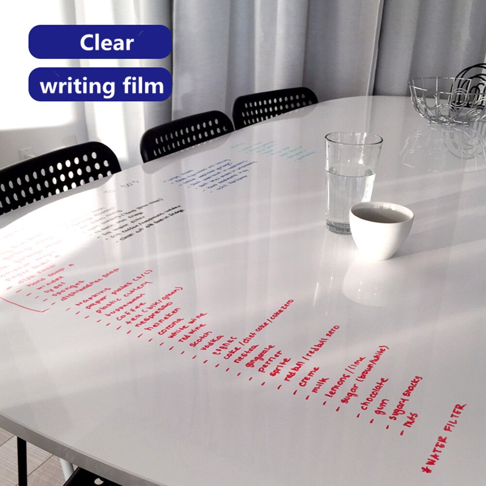 Självhäftande genomskinlig trådfilm för tavla svarta tavlan avtagbar skrivritning anslagstavla barn som skriver film 20 " x20 "