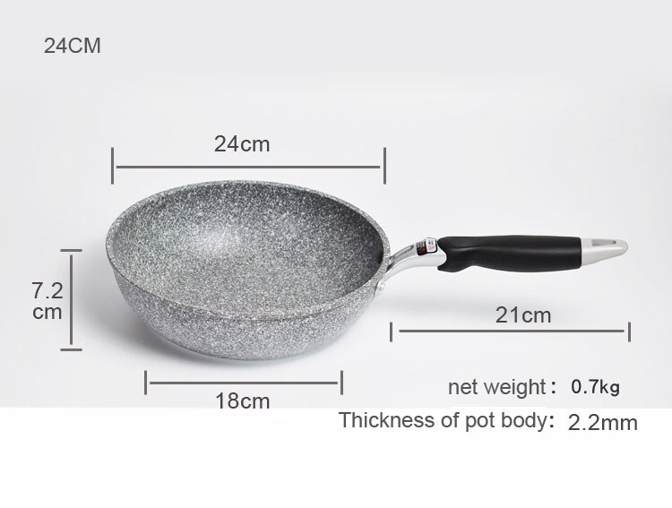 Geetest Marble Stone Nonstick Frying Pan with Heat Resistant Bakelite Handle,Granite Induction Egg Skillet,Dishwasher Safe: Wok 24cm