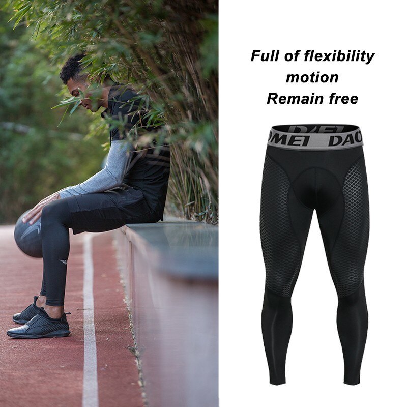 Pantalones de compresión para hombre, mallas deportivas de secado rápido para correr, entrenamiento de gimnasia, ropa deportiva