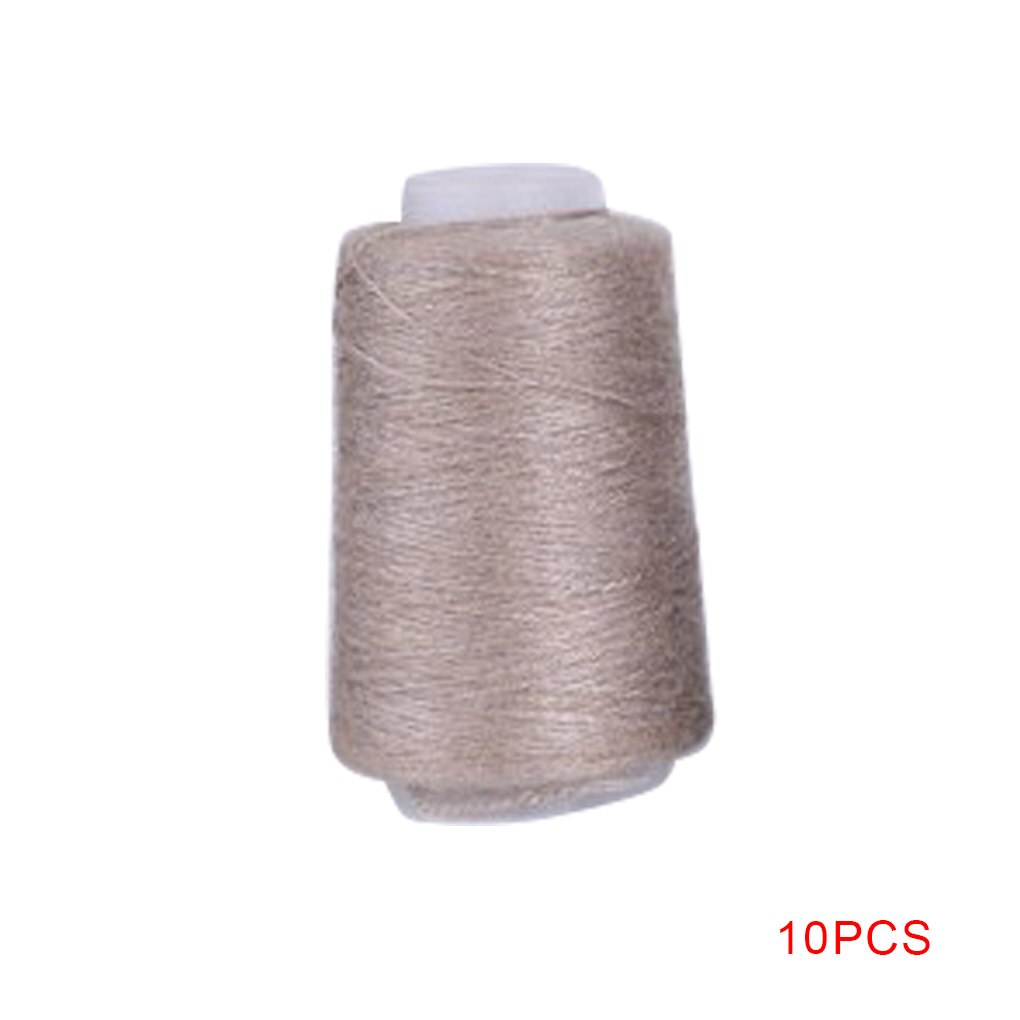 10pcs 20g/roll Knitting Scarf Yarn Soft Thin Plush Hand Crochet Thread Sewing DIY Winter Shawl Yarn: Ivoor