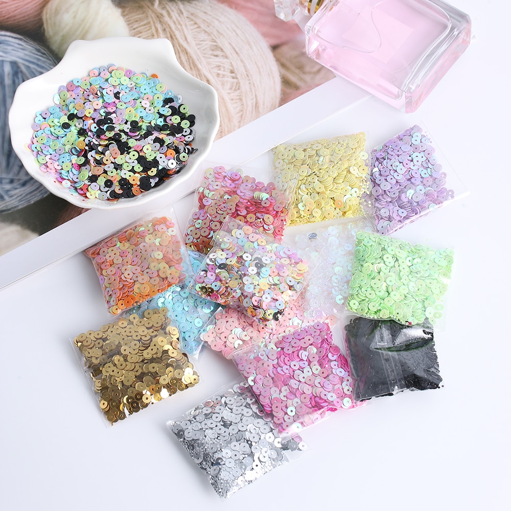 1000 stks/zak 4mm Multicolor Plastic Losse Pailletten Versiering Naaien Accessoires voor Home Party Bruiloft Decor DIY Art Ambachten