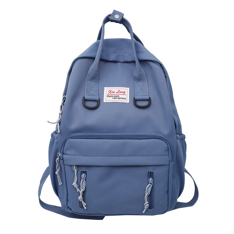 Novo kawaii estudante bookbag colorido mochila feminina à prova dwaterproof água para meninas adolescentes saco de escola: Azul