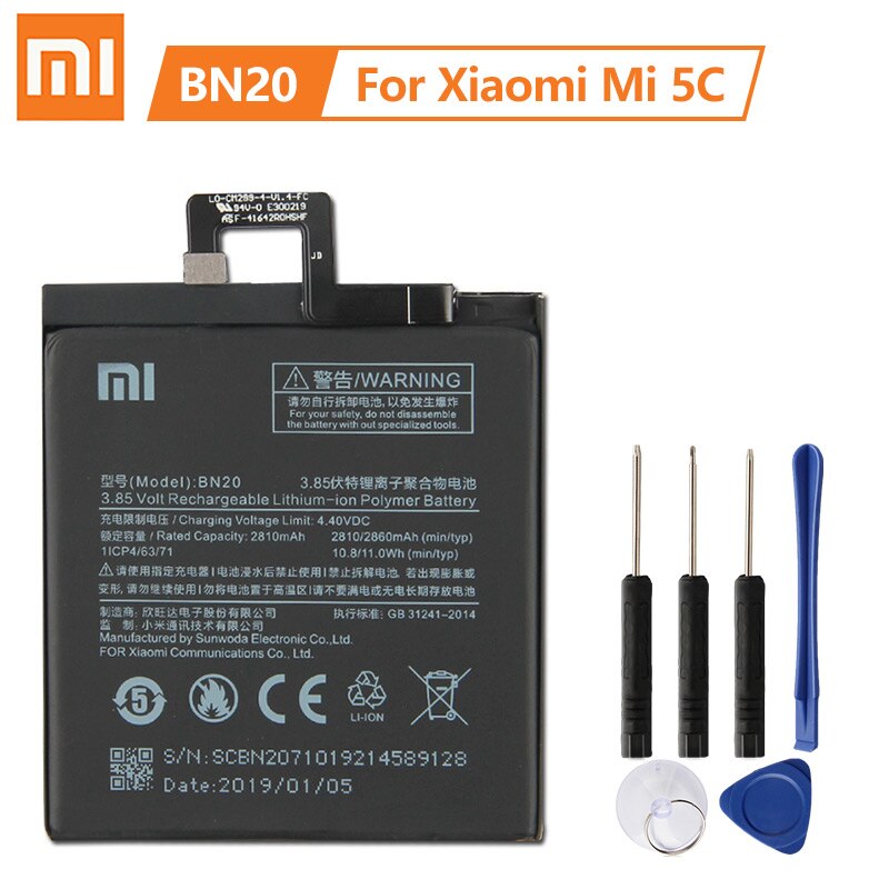 XiaoMi Original Battery BM36 for Mi 5S MI5S BM22 For MI5 Mi 5 BM37 For Mi 5S Plus BN20 For Mi 5C BN34 BN31 For Redmi 5A Note 5A