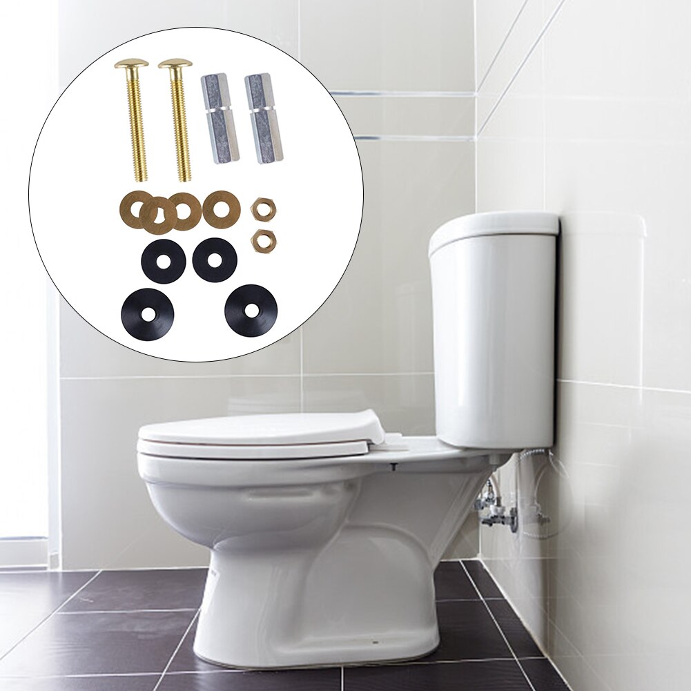 2 stk baderom kraftige doble pakninger enkel montering hjemme solid messing toalett tank til skål bolt sett tilbehør universal reparasjon