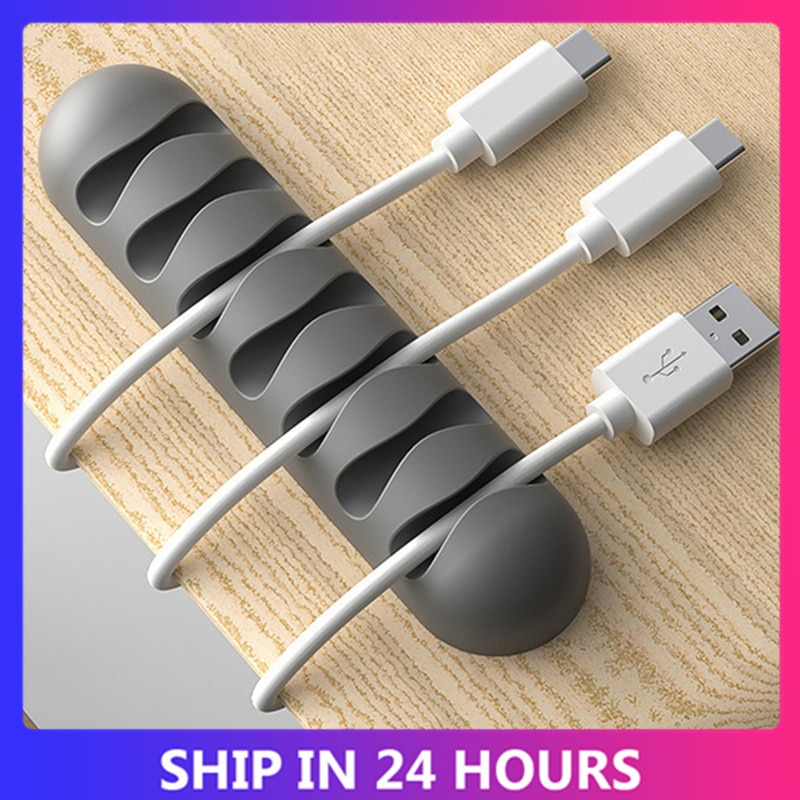 Silicone Cable Winders Flexible Cord Management Cable Holder Clips For USB Mouse Headphone Earphone Network Smart Wire Organizer