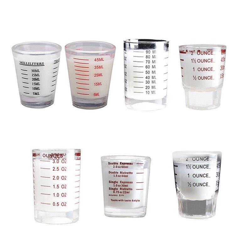 30/60 ml glas målebæger espresso shotglas flydende glas ounce kop med vægt køkkenmål værktøj forsyninger