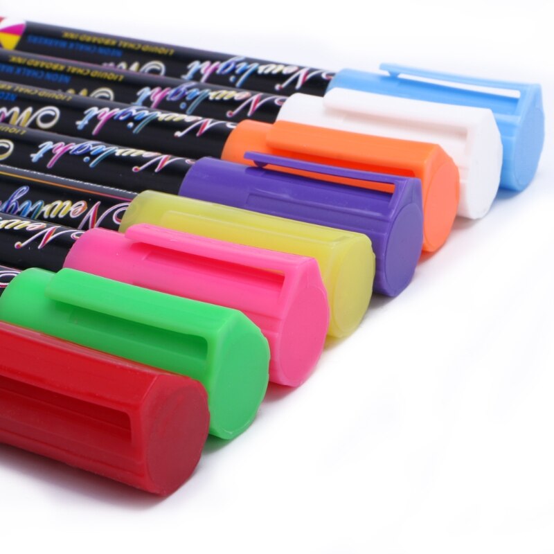 Mr. Pen - Krijtstiften, 6 stuks, diverse kleuren, 8 etiketten, krijtbord en Mr. Pen - Krijtstiften, 6 stuks, diverse kleuren, 8 etiketten, krijtbord en