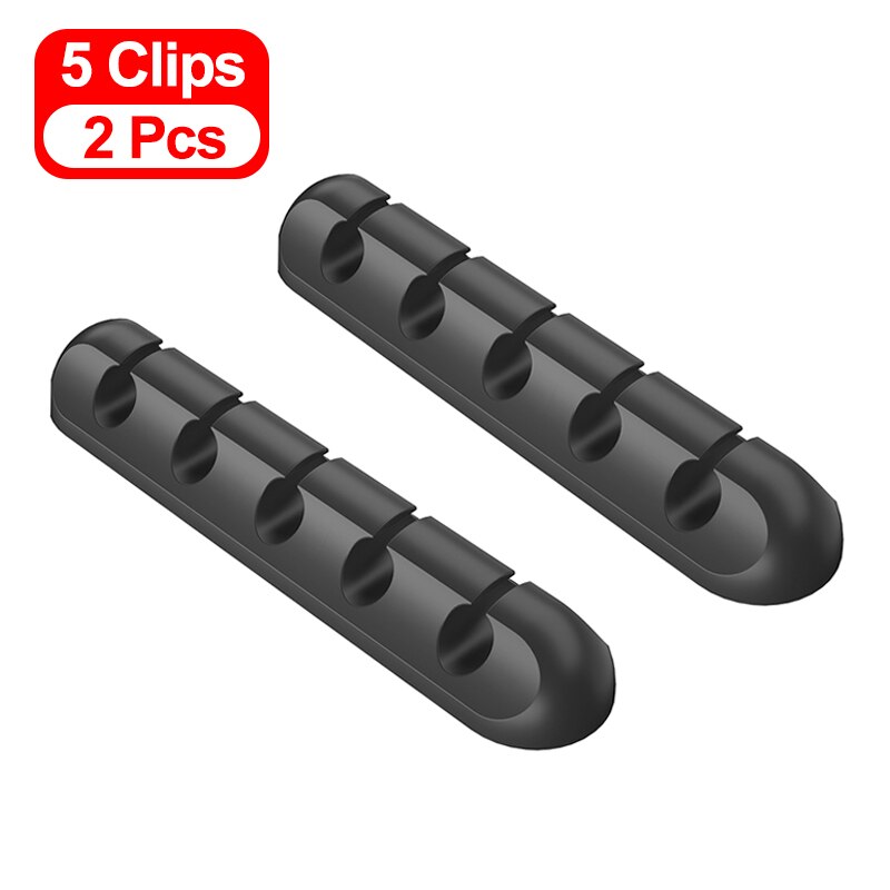 Essager Cables Organizer Wire Holder Clip For Desktop Management Mouse Earphone Cable Winder Protector Mobile Phone Holders: WHITE