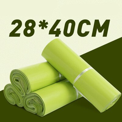 100 pezzi verde nuovo materiale Mailer spessa borsa espressa rosa lettera spedizione imballaggio sacchetto corriere poli sacchetto di trasporto posta di plastica: green  28x40cm