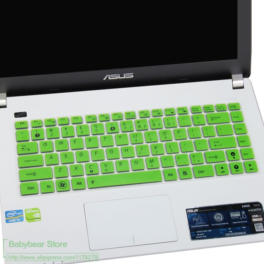 For ASUS X441s X441n X441U X441UA X441UB X441BA X441Na X441M X441MA X44H 14 inch laptop keyboard cover protectors skin guard: green