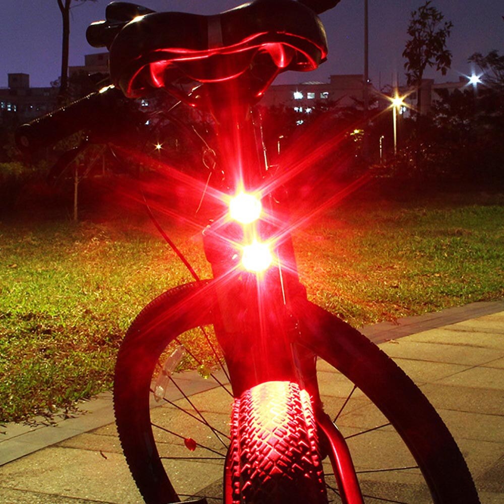 Cycling Bike Bicycle 2 LED Back Rear Tail Light Lamp Safety Flashing Warning Red fiets accessoires #50