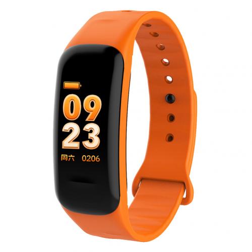 C1S Kleur Screen Hartslagmeter Fitness Tracker Sport Smart Armband Horloge: Oranje