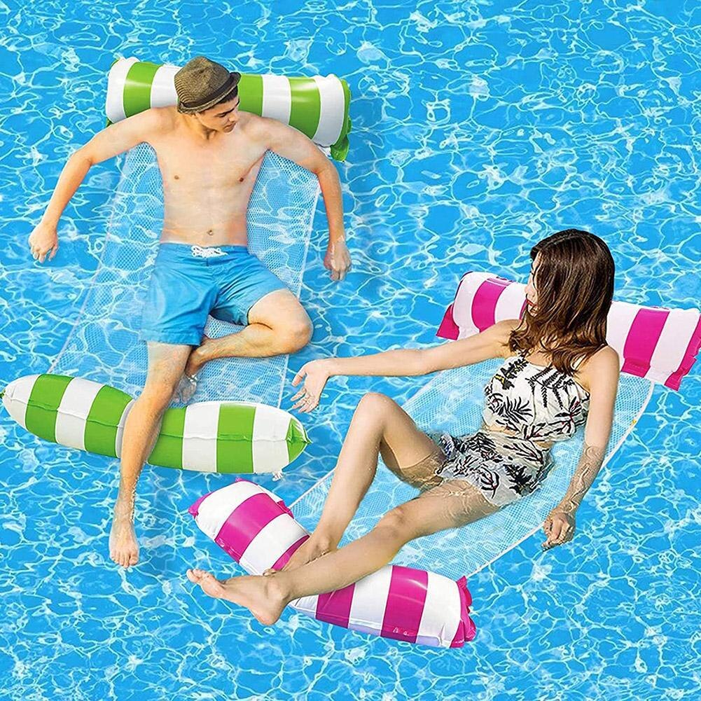 Cojín inflable plegable flotante para piscina, cojín de aire para deportes acuáticos, Verano