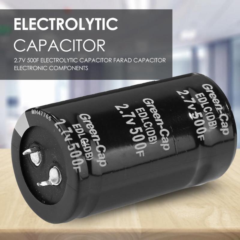 Capacitor farad 2.7 v 500f 35*60mm capacitores através do furo de uso geral capacitores acessórios de circuito capacitor eletrolítico