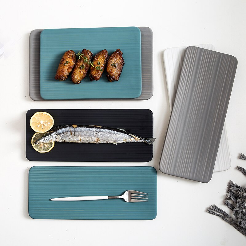 Rectangular Flat Plate Grilled Wings Pot pad Coaster Lunch Box Dishes Bowl Food Container Container Dinner Plates Food Plate