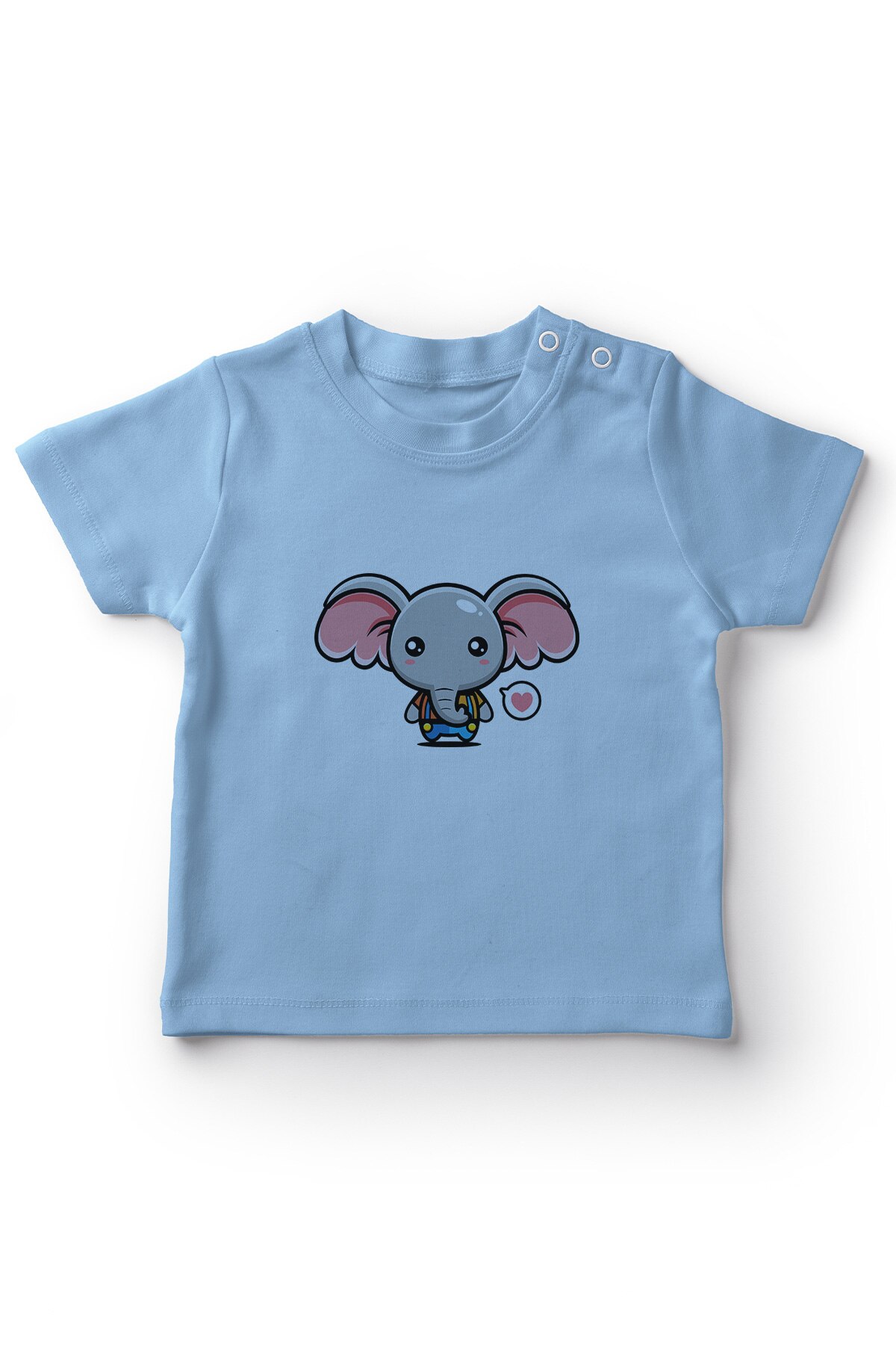 Angemiel Baby Gekleed In Overalls Leuke Olifant Baby Boy T-shirt Blauw