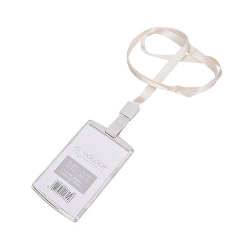 1 Pcs Vertical Transverse Clear Plastic ID Name Card Holder Work Badge W/ Lanyard Name Card: WT