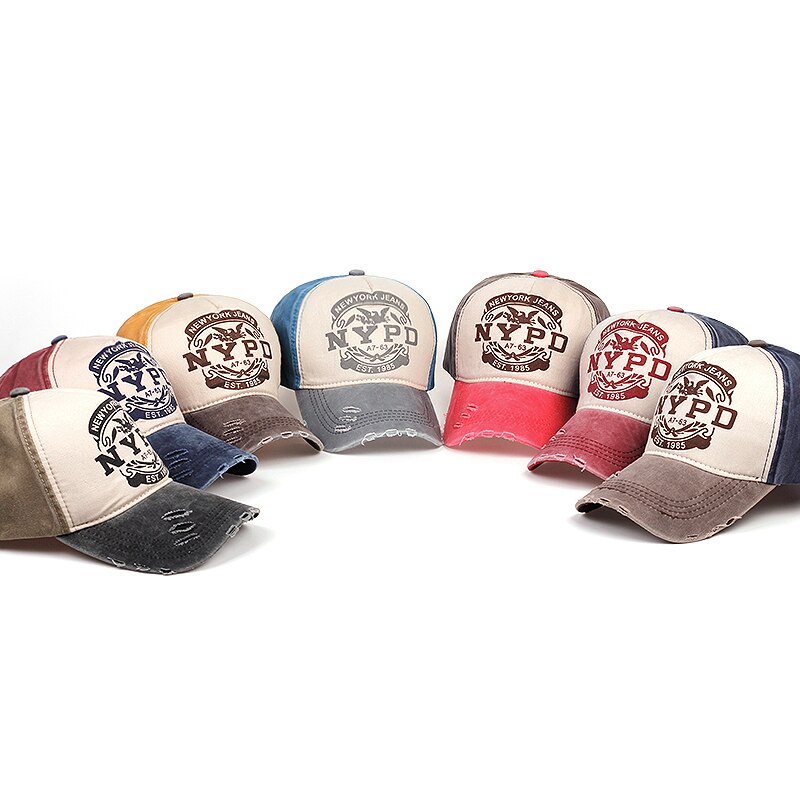 NYPD stampa Cappello Da Baseball EST 1985 Cotone Lavato cappello papà cappelli di sun di modo Regolabile Hip-hop cap Uomo Donna snapback Cappellini gorras
