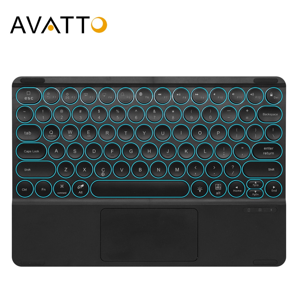 Avatto 12.9 Inch Ultra-Dunne Led Backlit Bluetooth Tablet Toetsenbord Met Touchpad Backlight Voor Ios, Android, windows Tablet