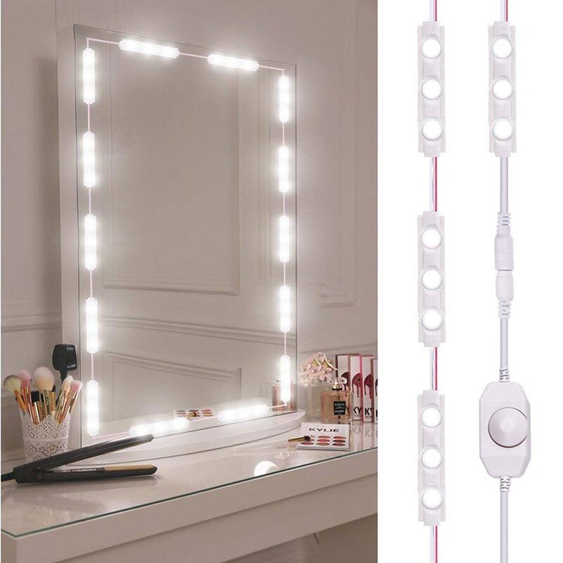 3M Spiegel Gloeilamp LED Make-Up Spiegel Dimbare Lamp Dressing Decoratie Make Up Spiegels Aangedreven Cosmetische Licht Kit 110 -220V: 220V EU plug