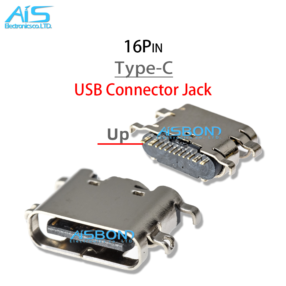 Puerto de carga USB tipo C, Conector de cargador para tableta, ordenadores de mano, teléfono móvil, 16 Pines, 12 Pines, 10 unidades por lote: Plata
