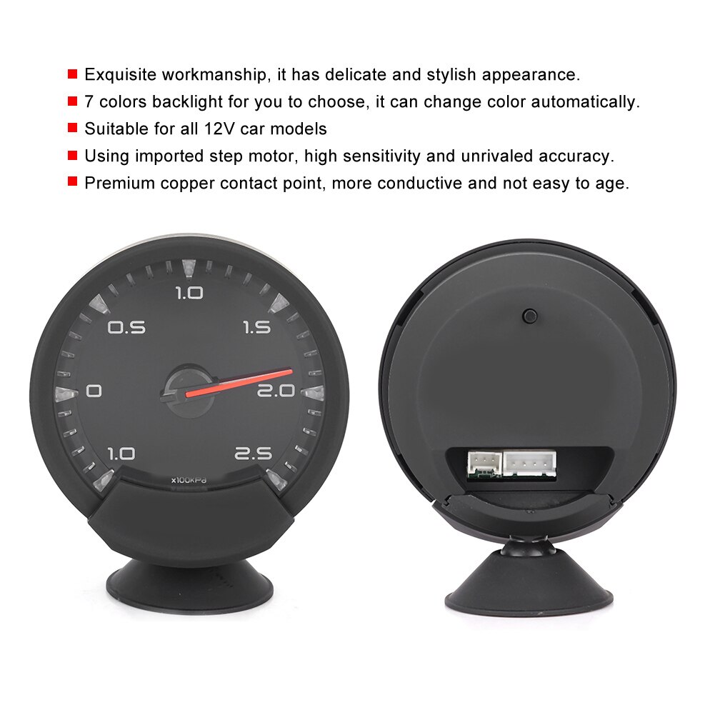 2.5in bil digital boost gauge bar meter med sensor 7 farver baggrundslys digital turbo gauge digital boost gauge