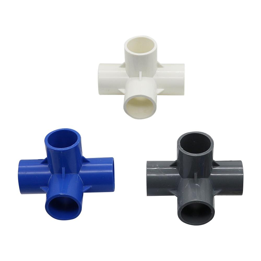 2 Pcs 20mm PVC Stereo Connector PVC Three-Way Four-Way Five-Way Plastic Water Supply Pipe Fittings Inner Diameter Size 20mm