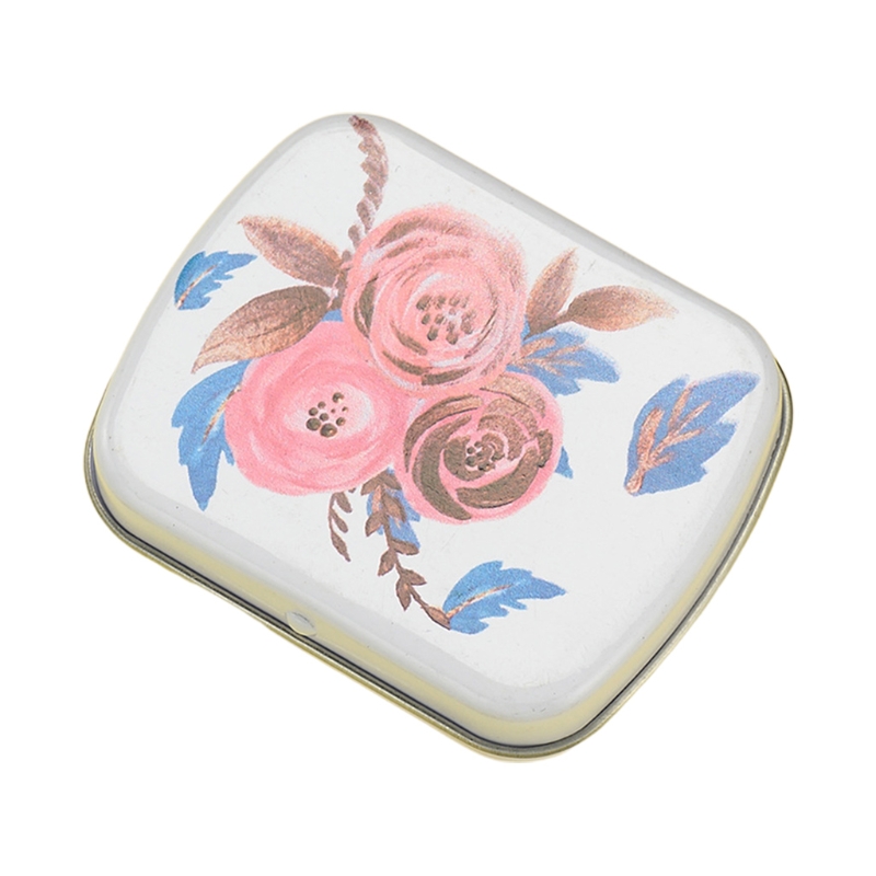 2022 Lovely Mini Portable Box Metal Rectangular Small Empty Hinged Tins Box Container