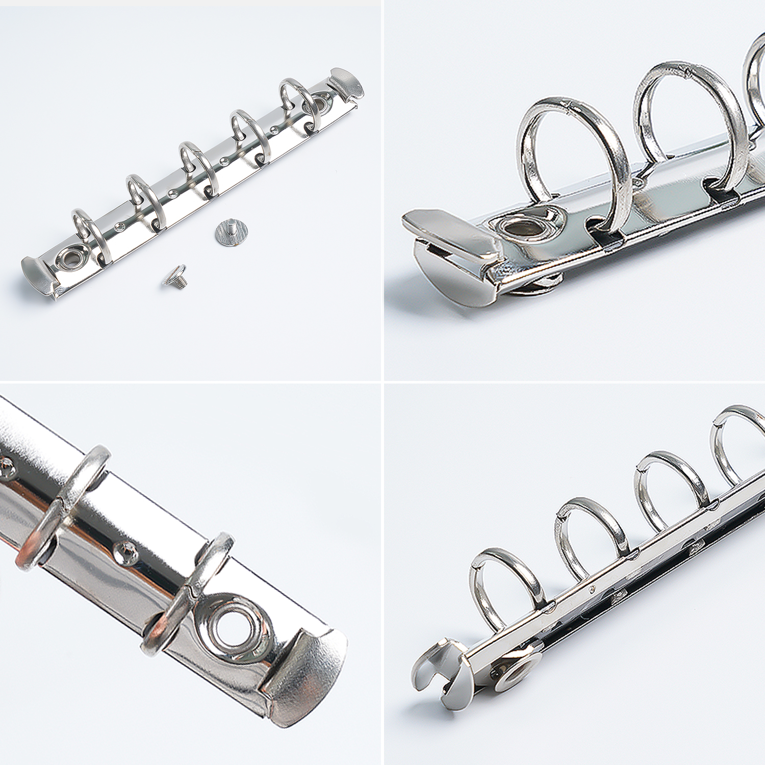 Moterm  a8 størrelse metal spiralringe binder clips 5 huller med 2 par skruer til dagbog notesbog planner binder clip filmappe