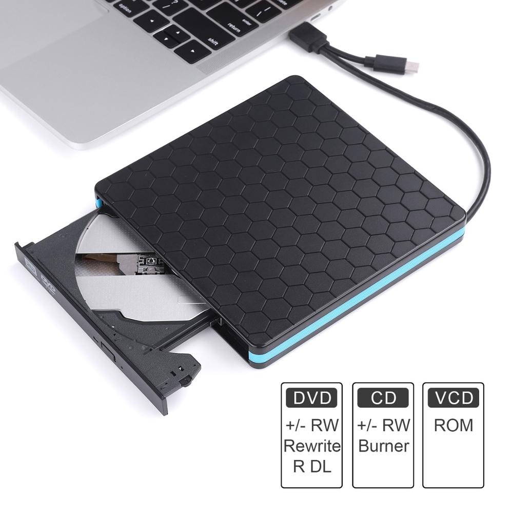 Lecteur de CD externe universel USB 3.0 et type-c, graveur de DVD/CD/ VCD/lecteur/graveur de CD/graveur, lecteur optique pour Mac/PC