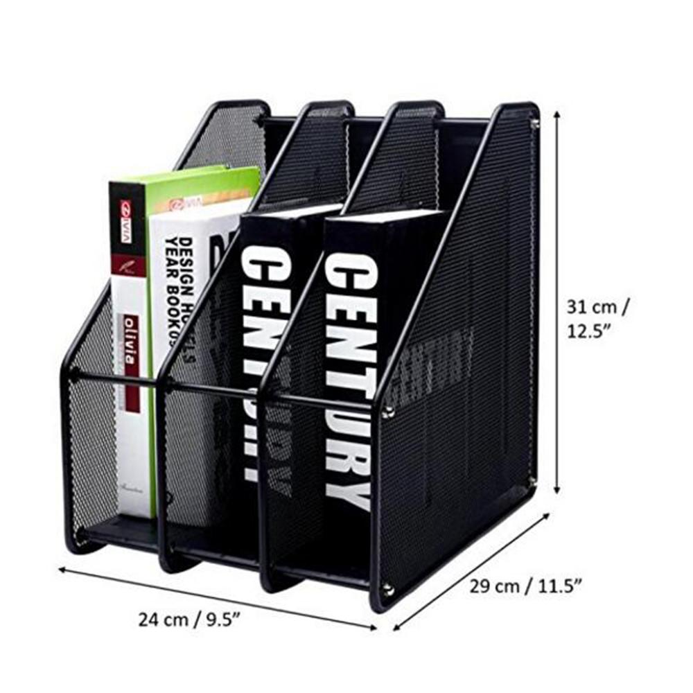 Desktop file rack multi-function desktop file storage manager office stationery metal grid finishing storage rack