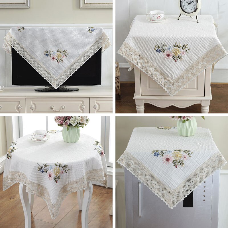 Mantel para mesa de mesita de noche, cubierta para TV, microondas, horno, lavadora, nevera, mesa de té